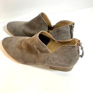 Kenneth Cole Reaction Side Skip Concrete Gray Leather Ankle Bootie Sz 10